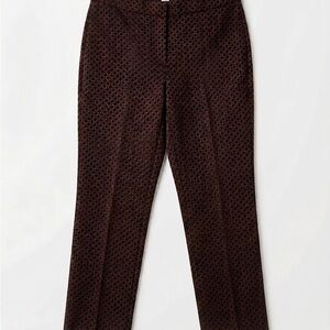 Chico's sz 3 Patterned gold shimmer burgundy and black pants thicker material